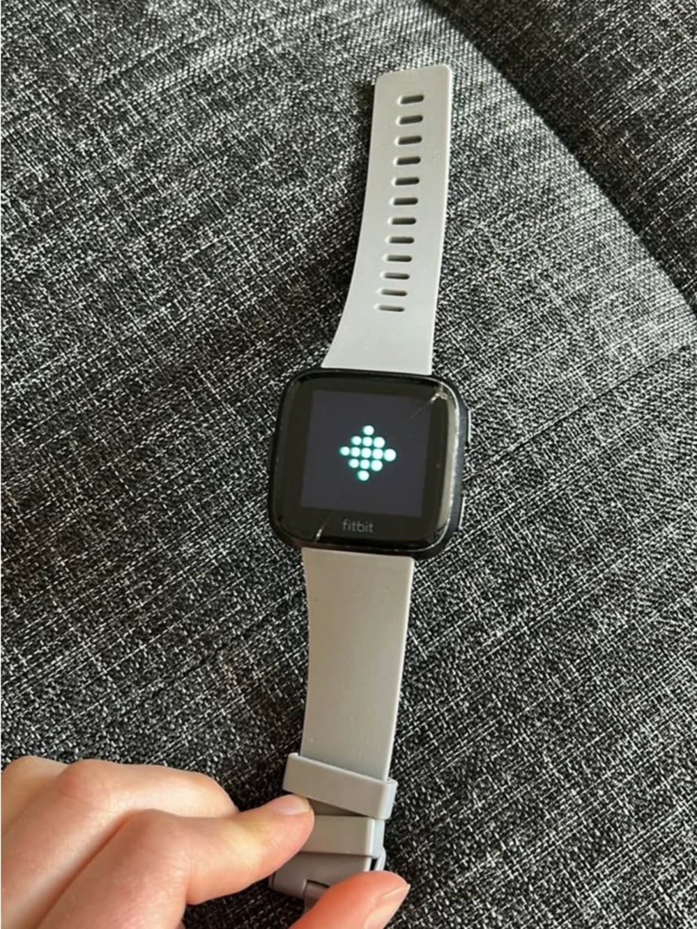 fitbit Versa Lite Smartwatch in Light Gray and Black